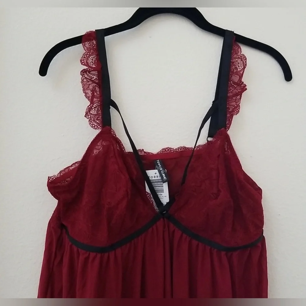 Torrid Strappy Lace & Mesh Babydoll Chemise - Picture 6 of 11